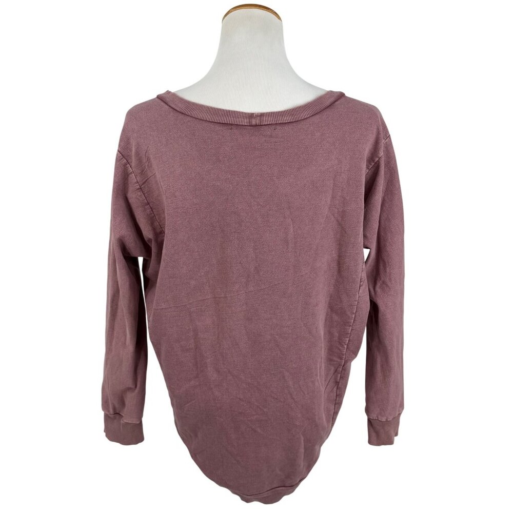 Vtg 90s B.L.E.U. Mauve Pink Lace & Studded Slouchy Sweatshirt | Y2K Grunge Boho - Picture 12 of 16